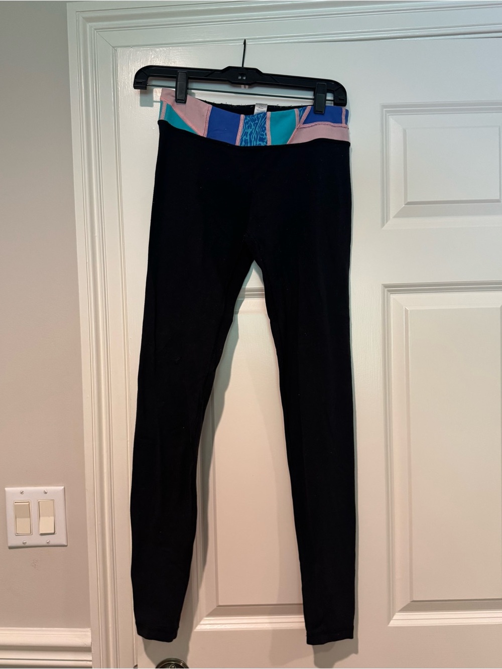 Ivivva Black Leggings with Pastel Waistband